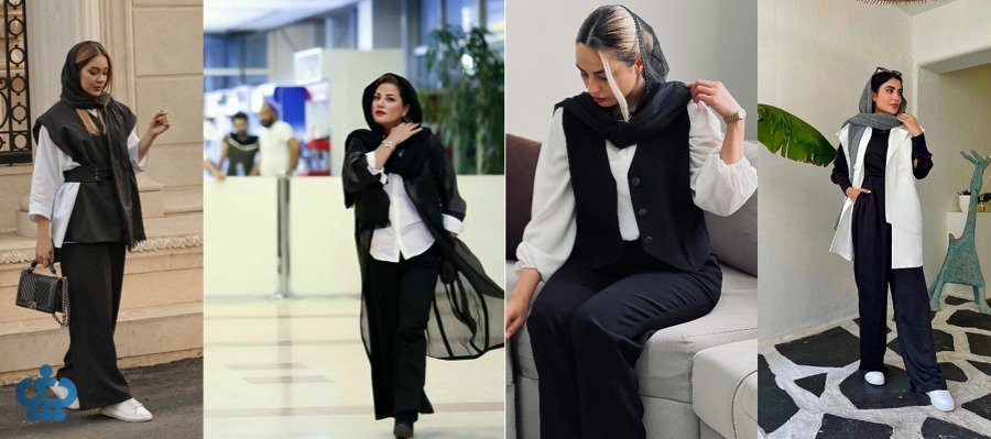 استایل ترکیب رنگ مشکی و سفید