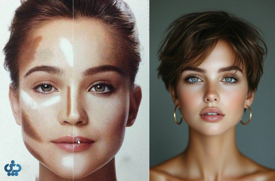 آرایش متناسب با فرم صورت مربعی