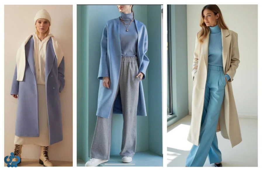 ترکیب رنگ آبی مه آلود با بژ