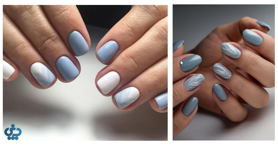 مدل ناخون آبی مه آلود برای تمامی فصول