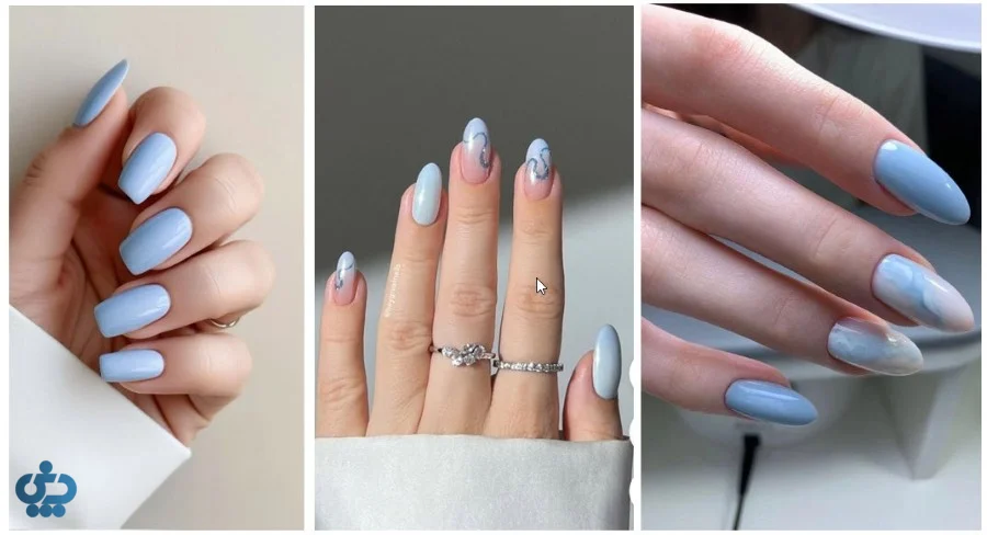 مدل ناخون آبی مه آلود برای تمامی فصول