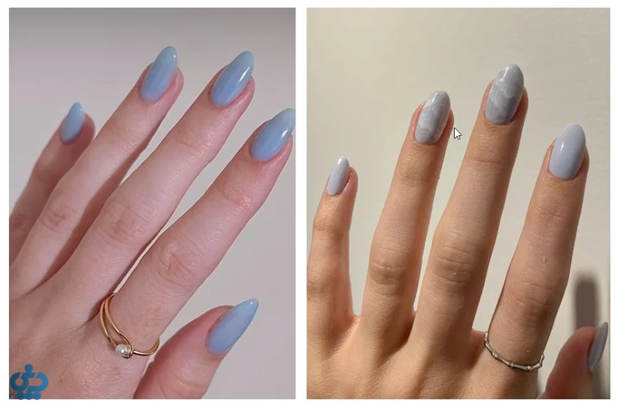 مدل ناخون آبی مه آلود برای تمامی فصول