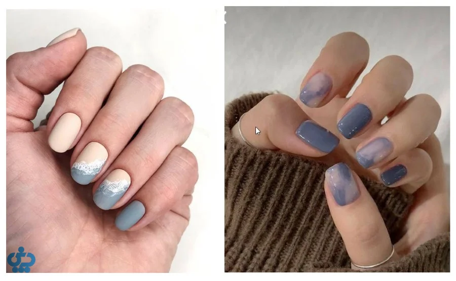 مدل ناخون آبی مه آلود برای تمامی فصول