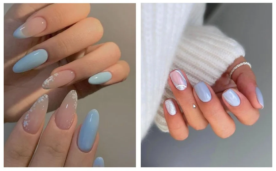 30 مدل ناخون آبی مه آلود برای تمامی فصول