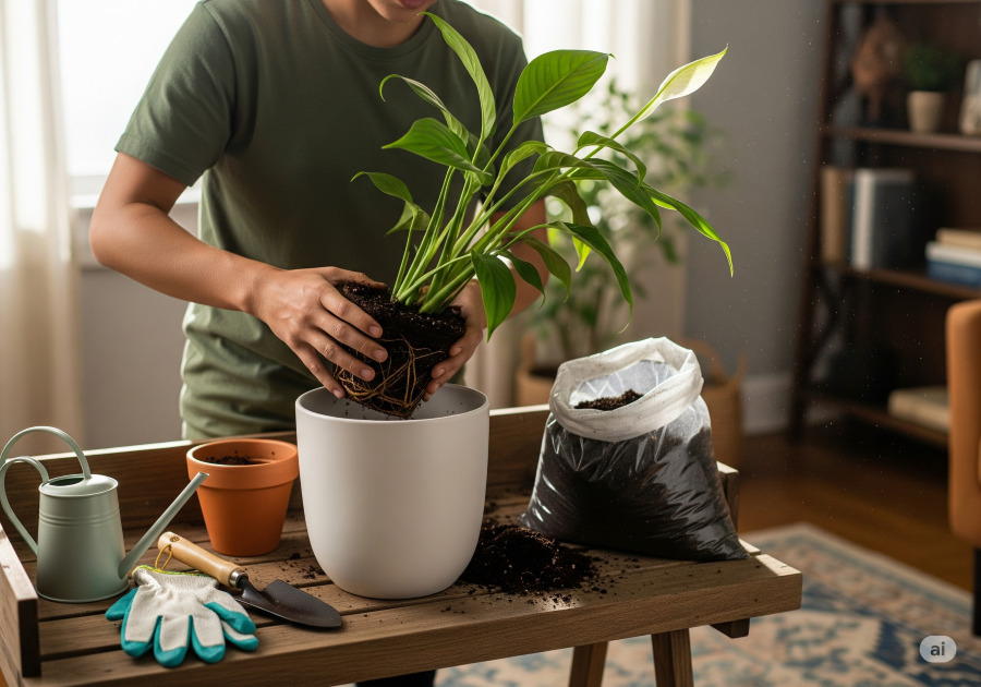 راهنمای کامل تعویض گلدان گیاهان آپارتمانی