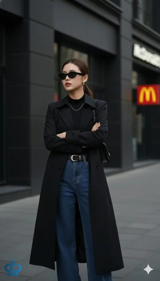 استایل مونوکروماتیک با ترنچ کت