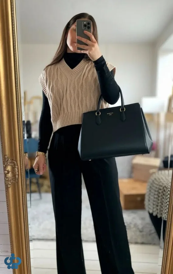 استایل بژ با رنگ مشکی