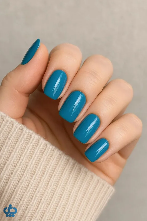 ناخن آبی آسمانی و فیروزه‌ای