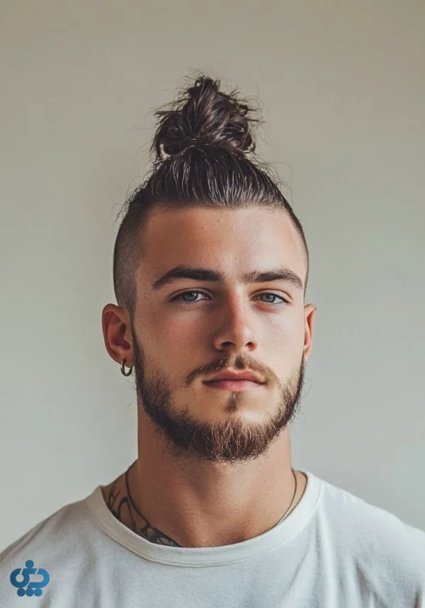 گوجه‌ای مردانه (Man Bun) و تاپ نات (Top Knot):