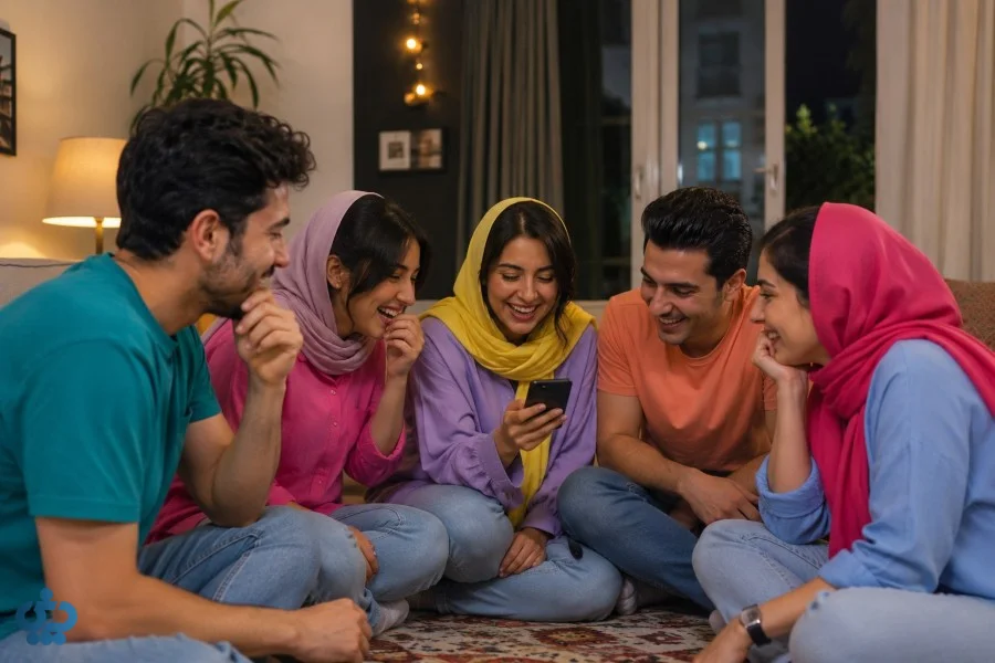 چند جوان در حال بازی جرات و حقیقت