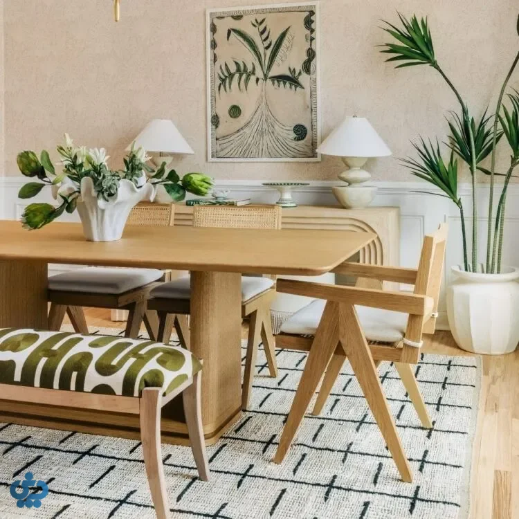 نمونه کاربردی مبلمان و رنگ در طراحی بیوفیلیک